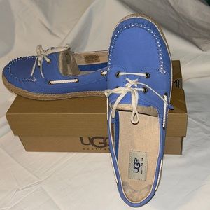 UGG Tylin Boat Shoes Moccasins Blue Size 10 NIB (1004110 W/IBT)